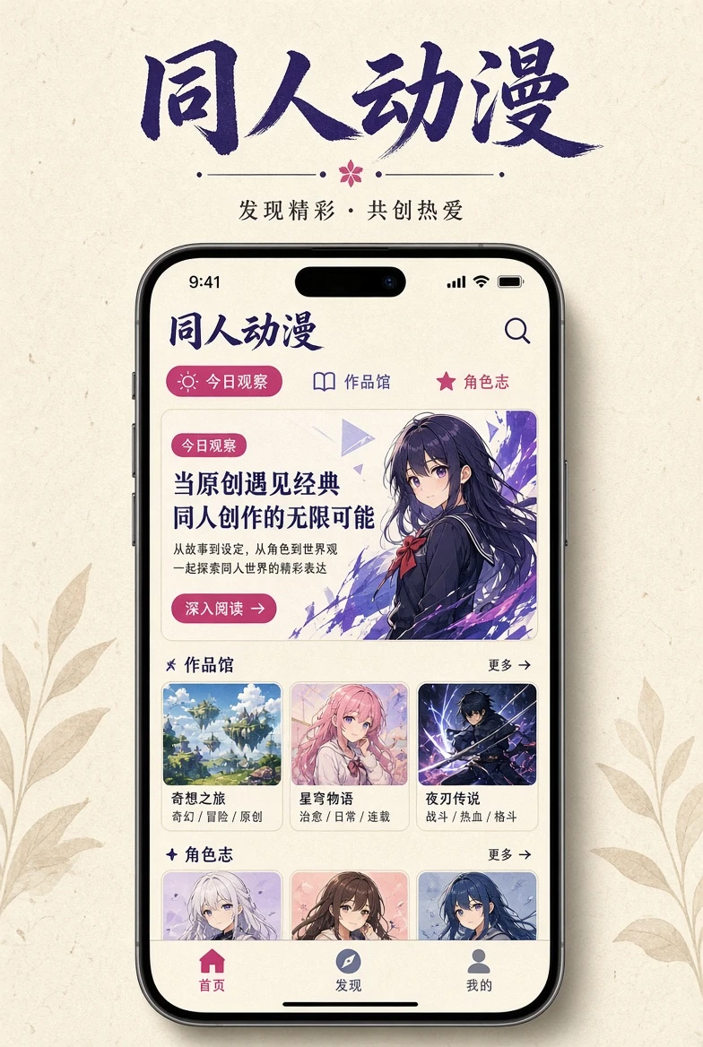 同人动漫移动端内容界面